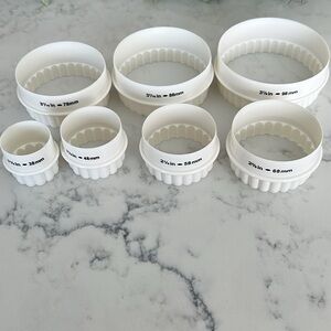 Set of White Round Cookie Cutters